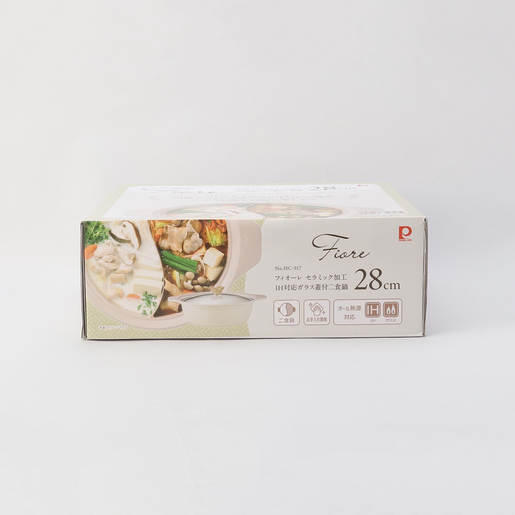 212 KITCHEN STORE「フィオーレ セラミック加工IH対応ガラス蓋付二食鍋28cm」|食器・キッチングッズ|