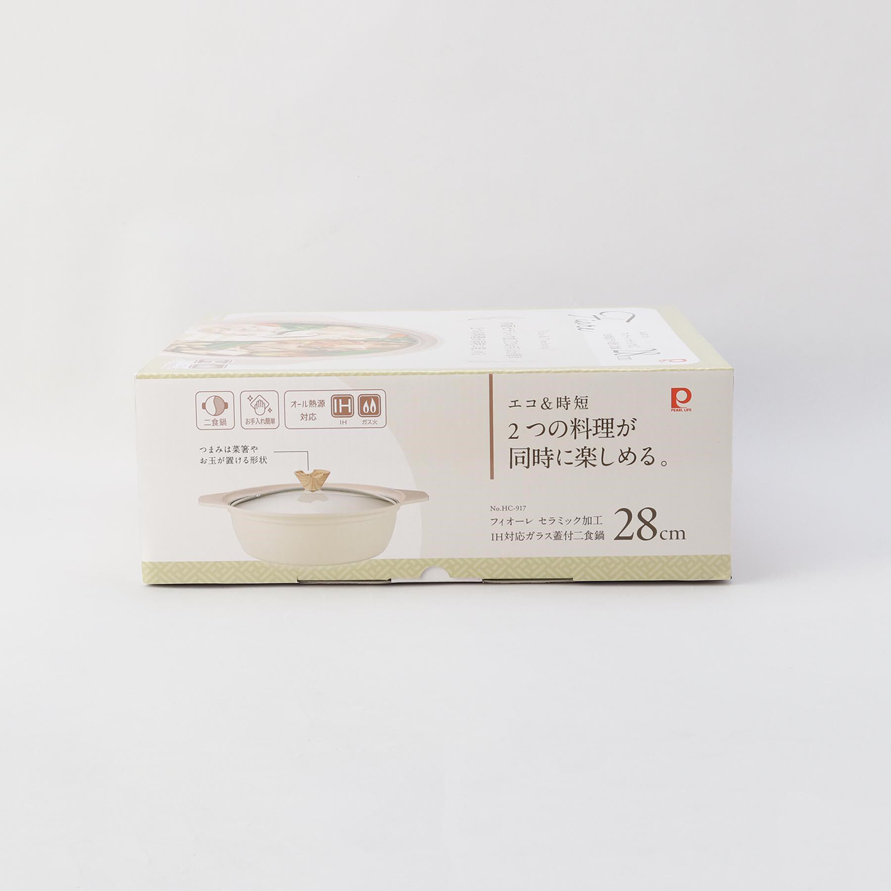 212 KITCHEN STORE「フィオーレ セラミック加工IH対応ガラス蓋付二食鍋28cm」|食器・キッチングッズ|