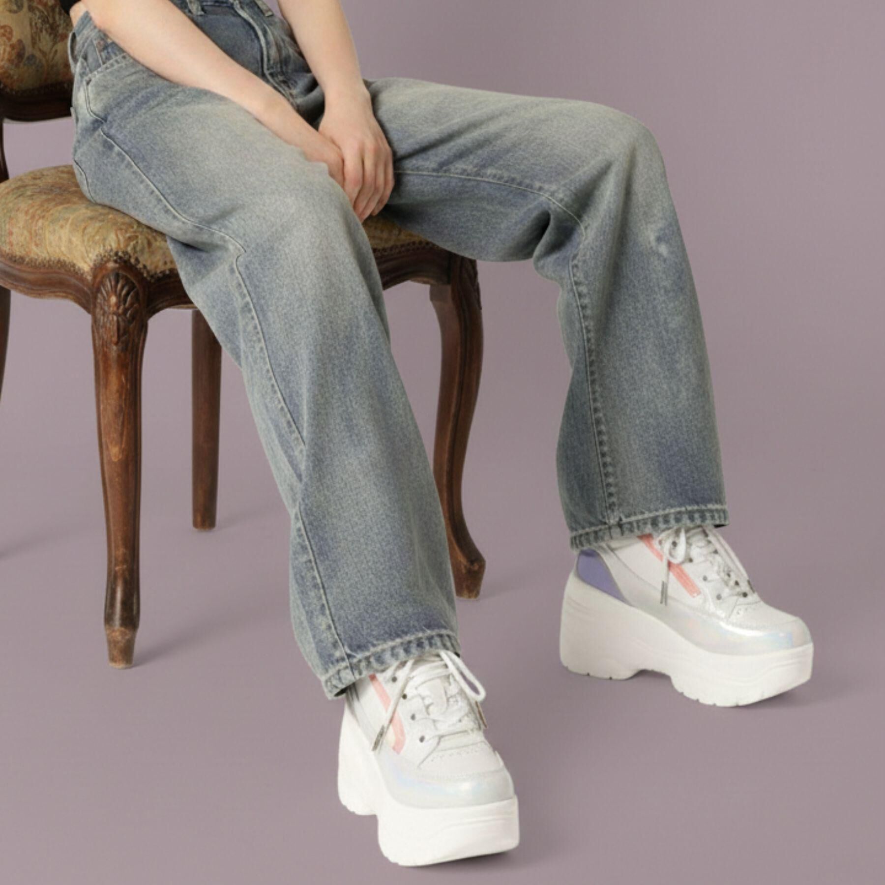 csT&P「＼脱ぎ履きしやすい／ファスナー付厚底スニーカー」|スニーカー|ﾎﾜｲﾄ(901)