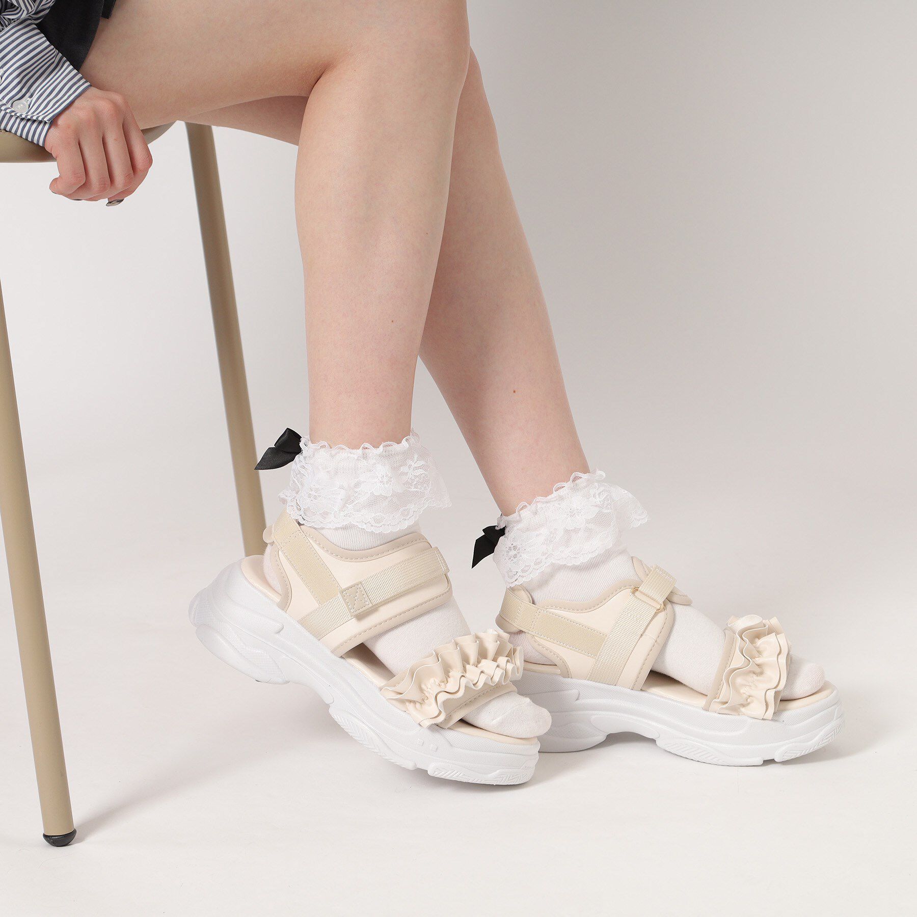 csT&P「厚底フリルスポサン」|サンダル|