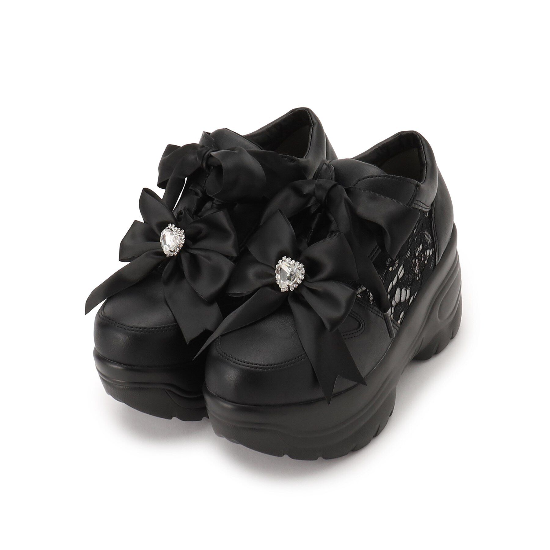 csT&P「取り外し自由♪マルチWAY厚底レースイチゴチャームスニーカー」|スニーカー|