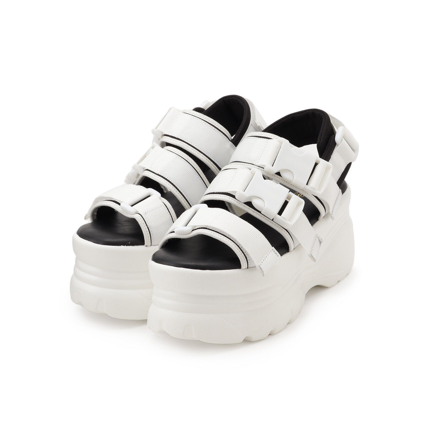 csT&P「厚底ベルトサンダル」|サンダル|ブラック&times;ホワイト(