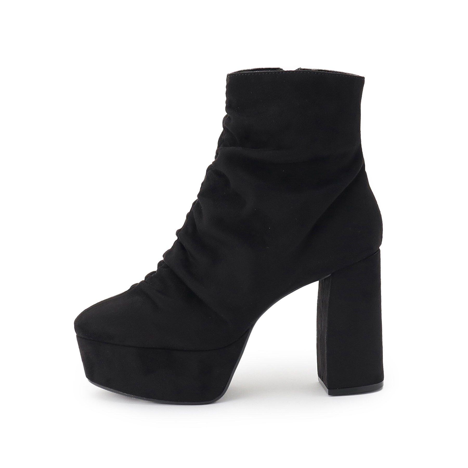 ESPERANZA「【EC先行販売】【ラク盛り／ショートブーツ】リピーター続出／脚長美脚 厚底シャーリングブーツ」|ショートブーツ|