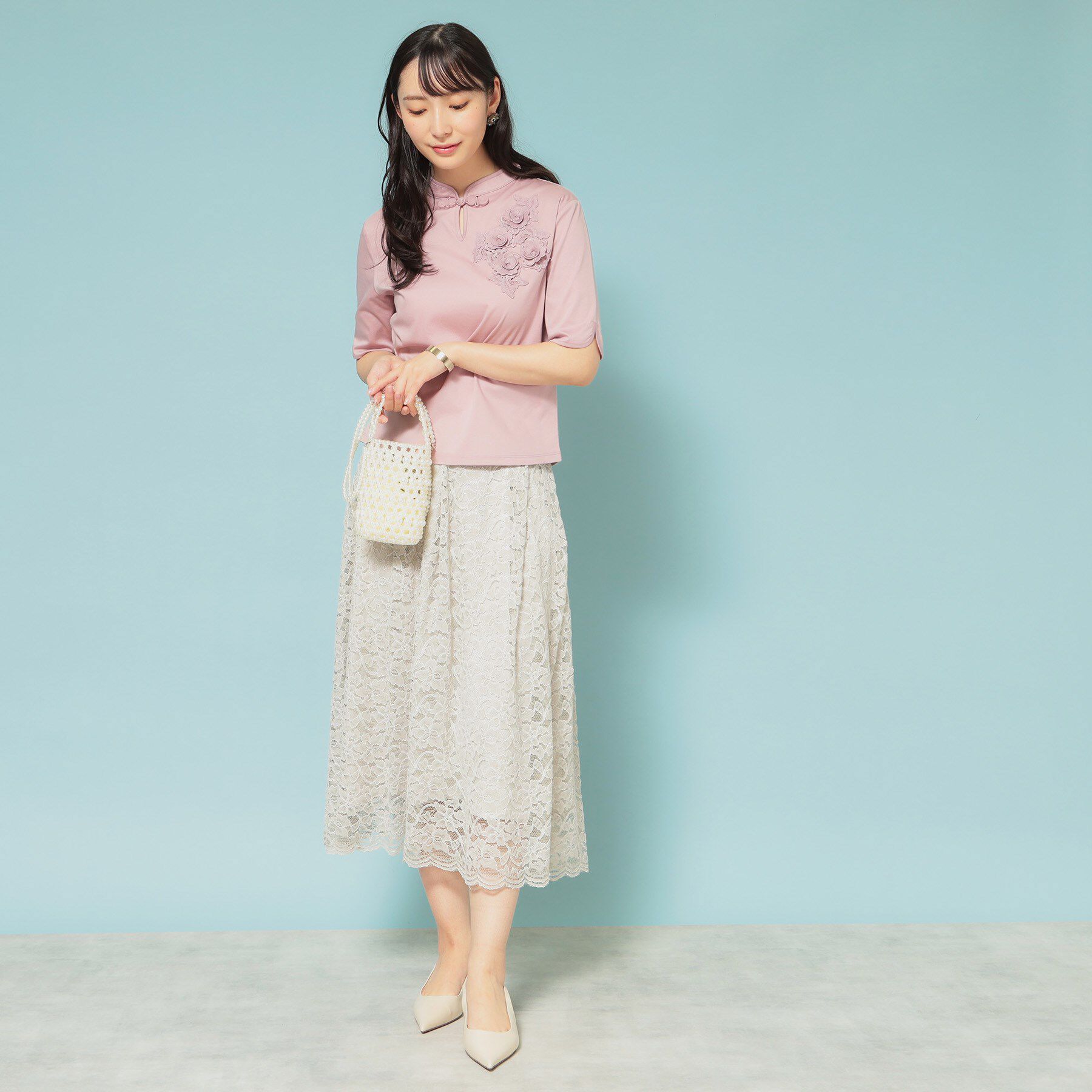 SunaUna「【スマホ収納可能／2Way】パール調ミニポシェット」|ショルダー・メッセンジャー|