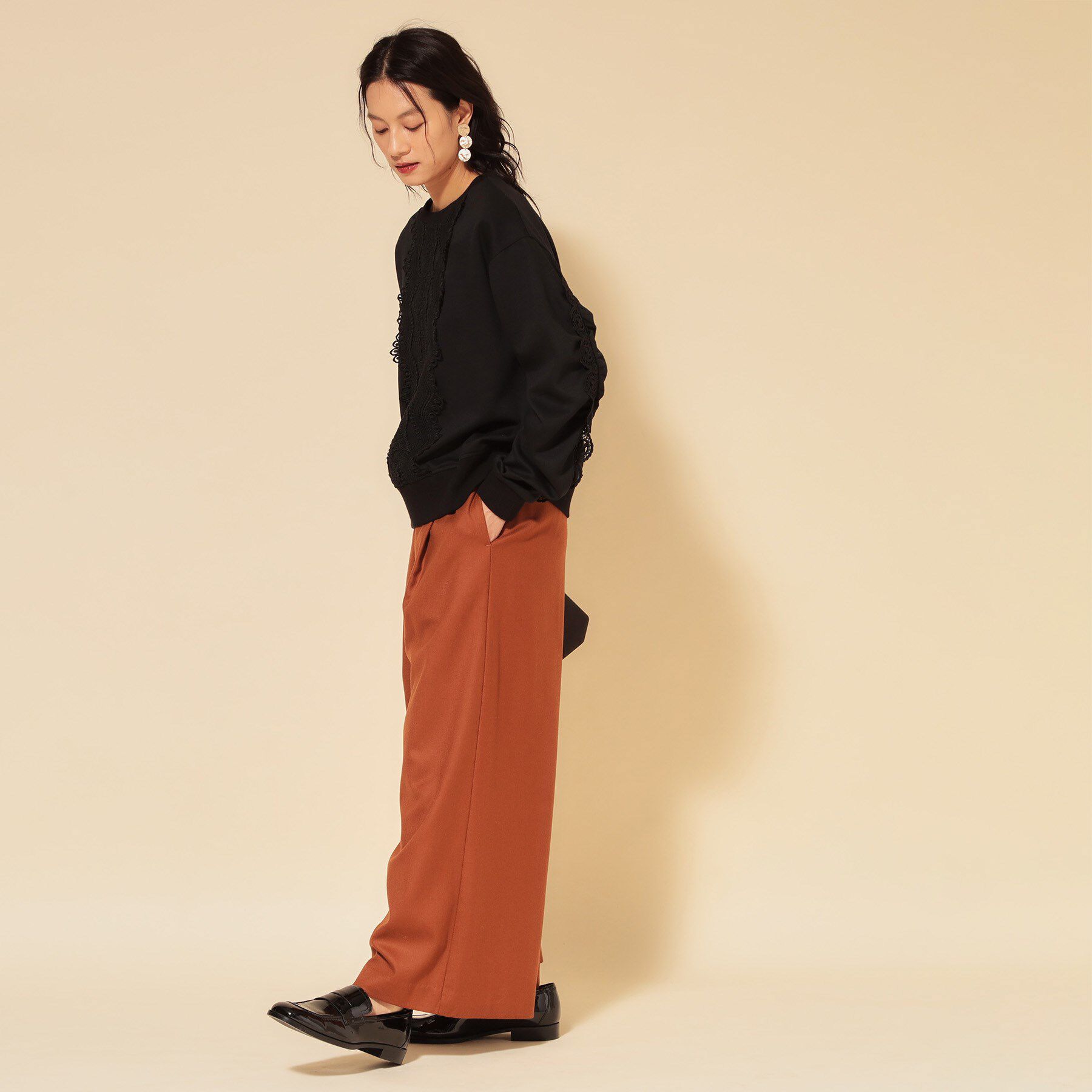 SunaUna「【COLLECTION LINE】レース付プルオーバー」|Tシャツ・カットソー|