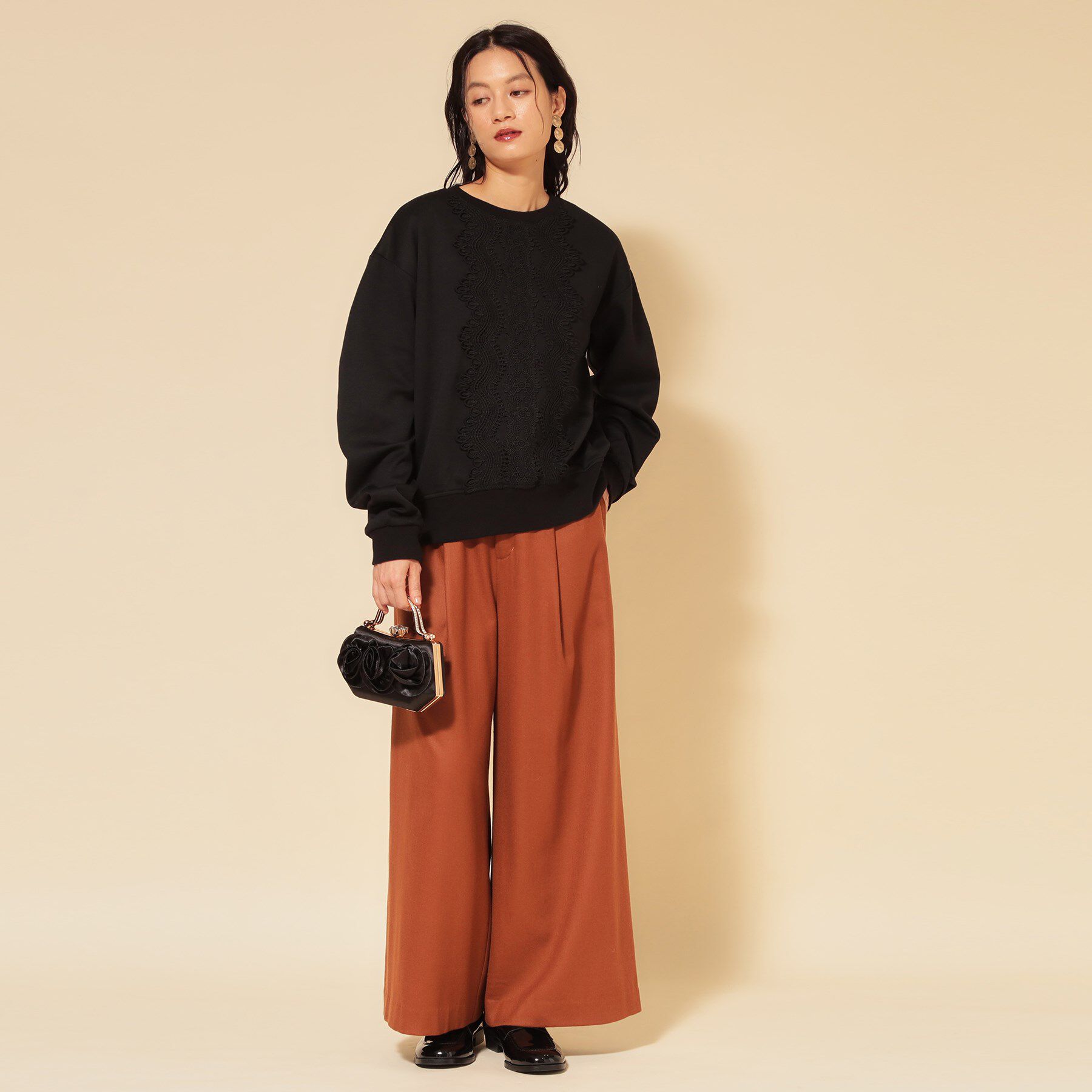 SunaUna「【COLLECTION LINE】レース付プルオーバー」|Tシャツ・カットソー|