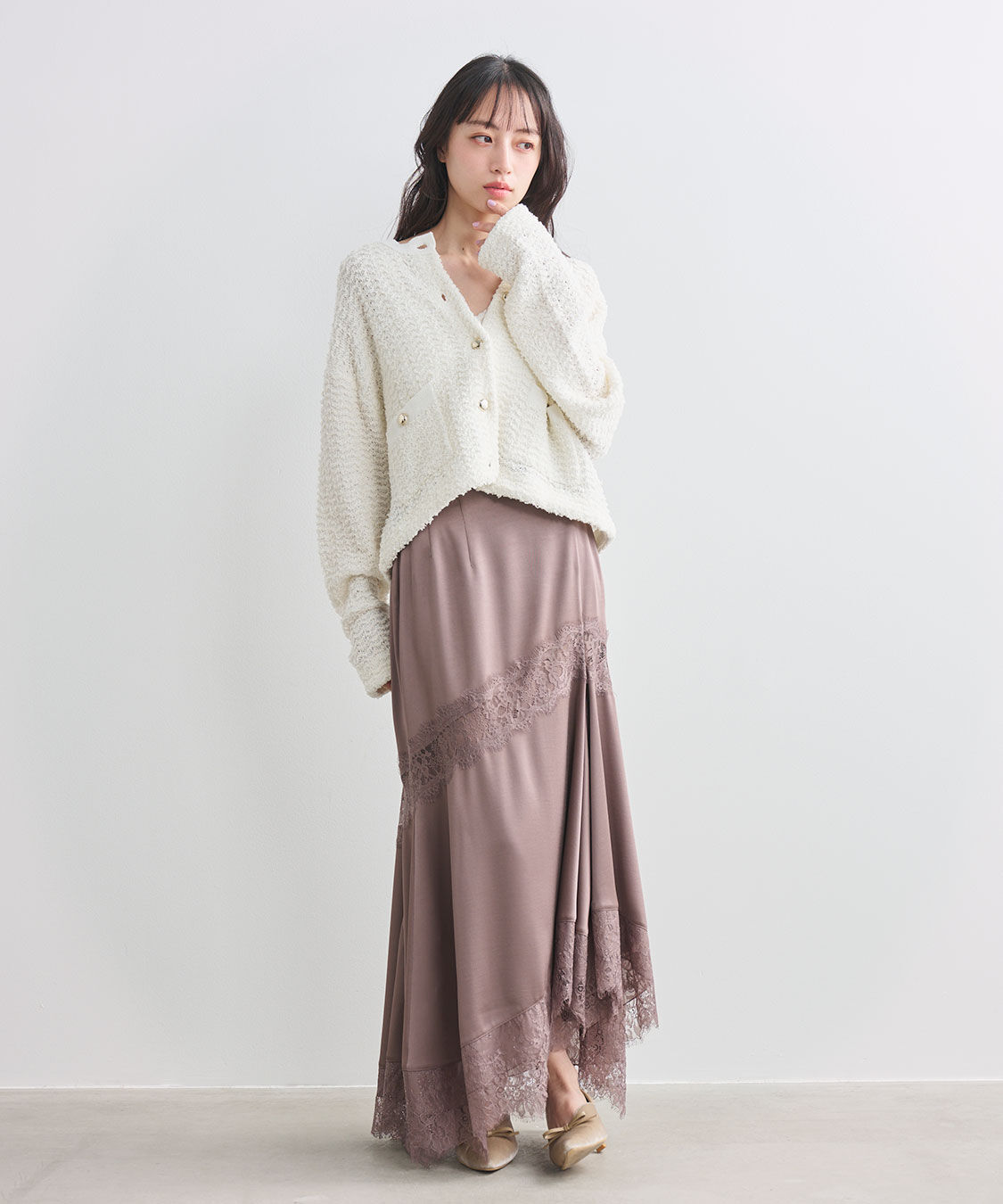 COCO DEAL「ツイーディポケットニットカーディガン」|ニット・セーター|