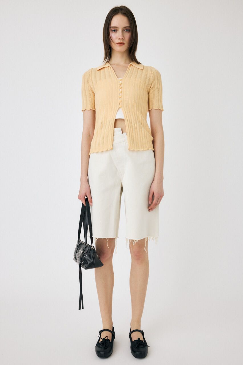 MOUSSY「COTTON KNIT OPENWORK カーディガン」|ニット・セーター|