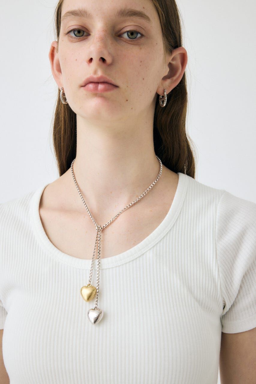 MOUSSY「DOUBLE HEART ネックレス」|ネックレス|