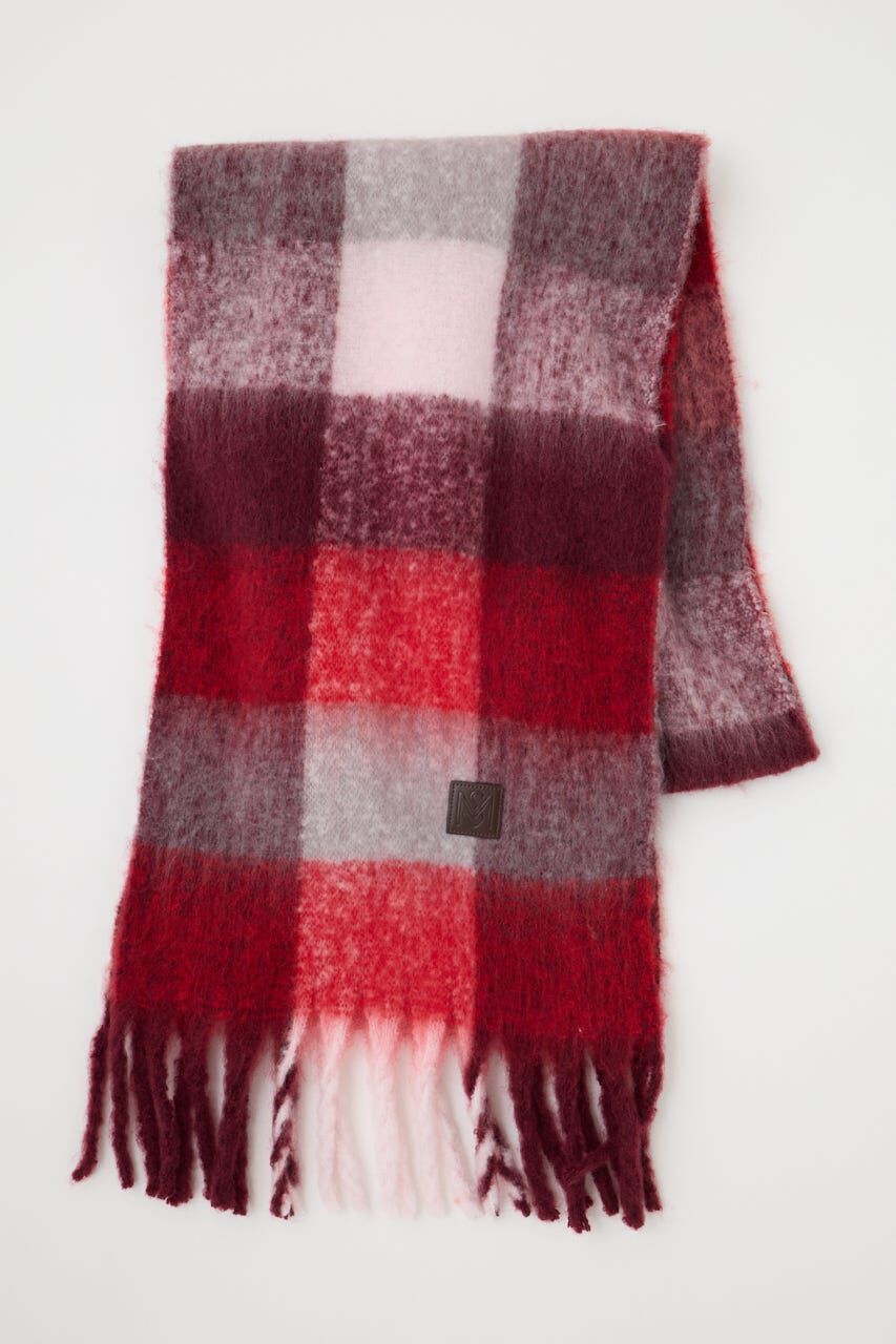 MOUSSY「FLUFFY KNIT スカーフ」|その他|柄RED5