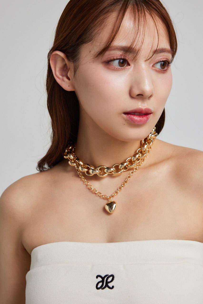 rienda「2WAYチェーンハートネックレス」|ネックレス|