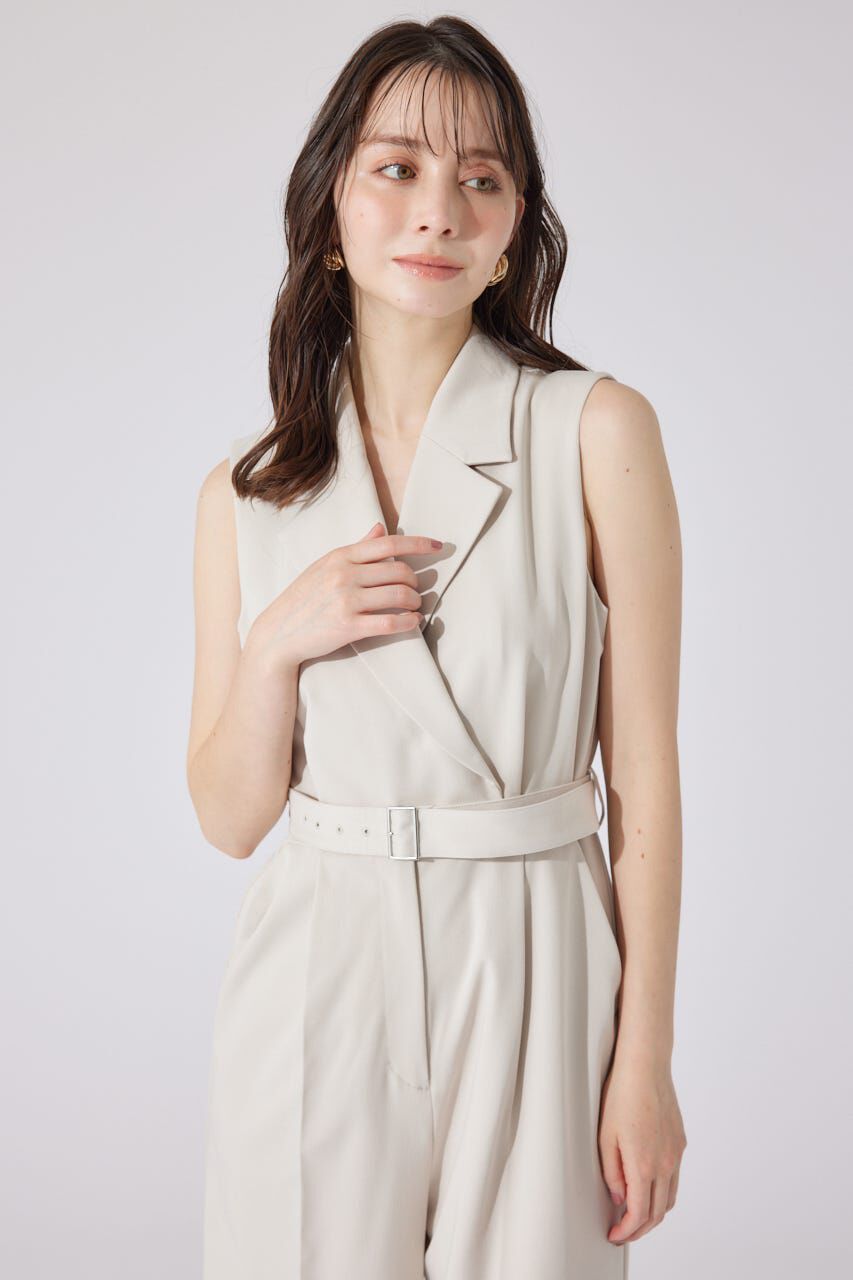 rienda「テーラードデザインノースリーブロンパース」|ワンピース|