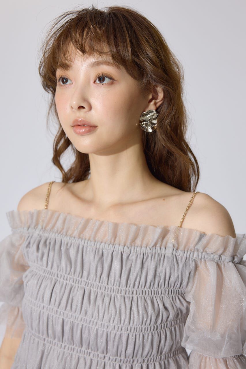 rienda「シアーオフショルショートスリーブブラウス」|シャツ・ブラウス|