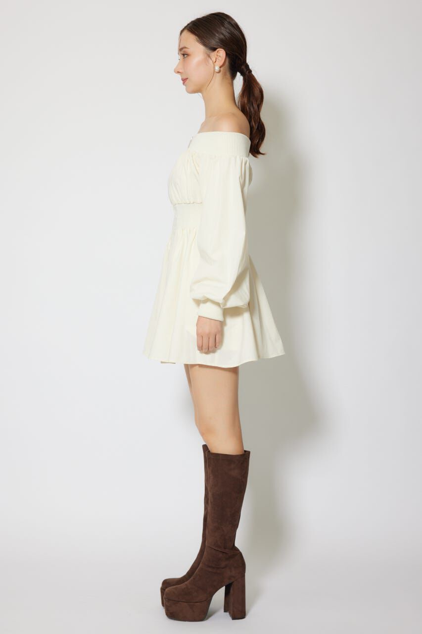 rienda「MA-1オフショルロングスリーブミニワンピース」|ワンピース|