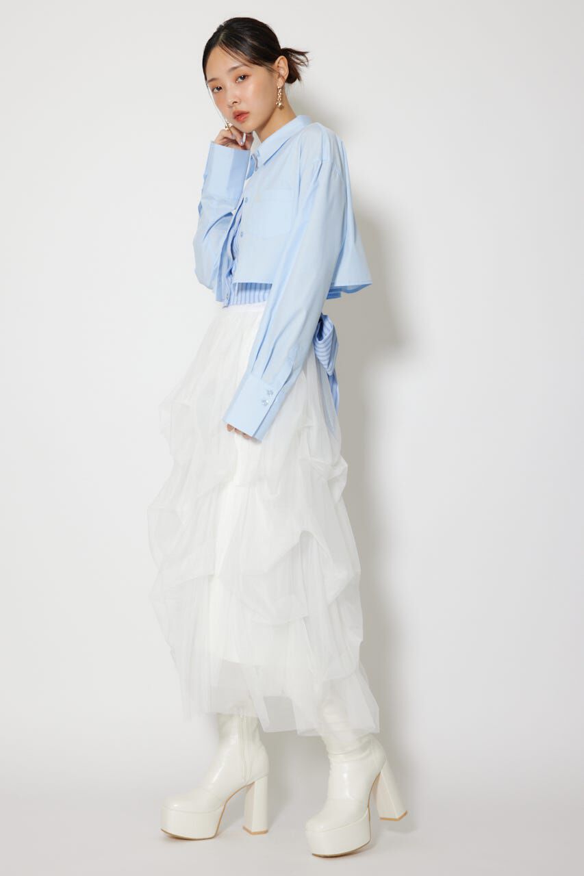 rienda「バックリボンレイヤードシャツ」|シャツ・ブラウス|