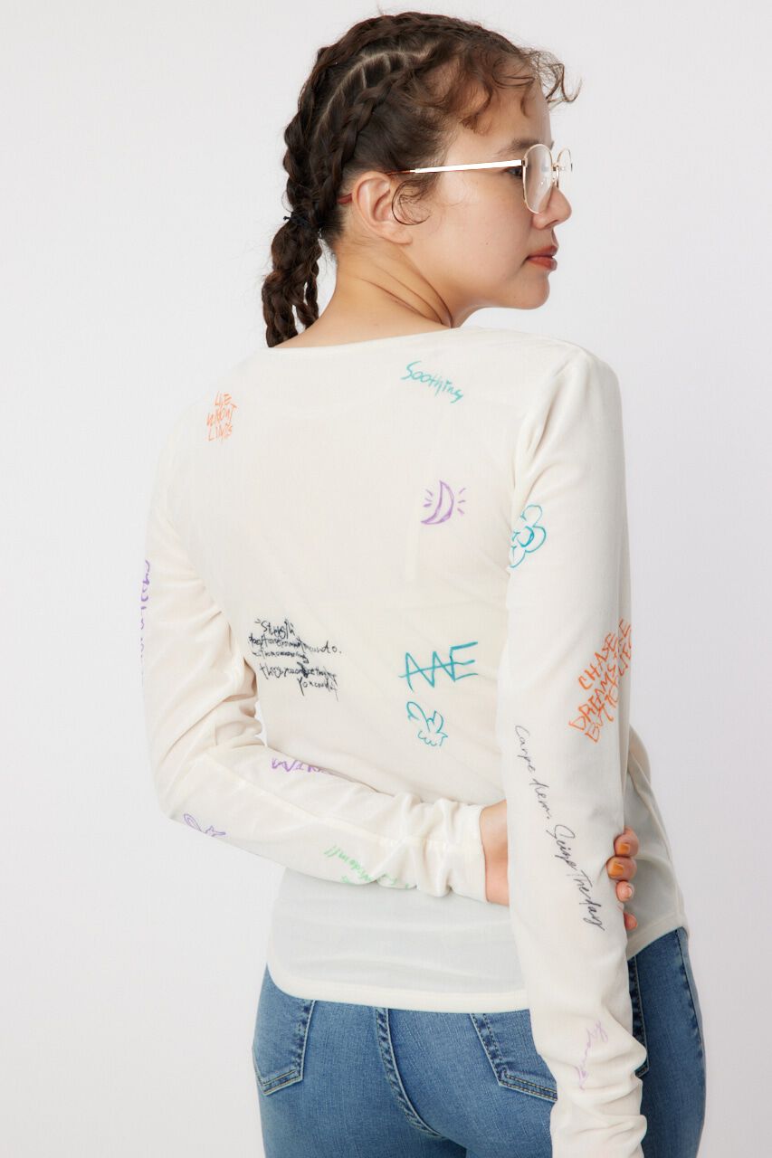 RODEO CROWNS「Brushedテキストシアートップス」|Tシャツ・カットソー|