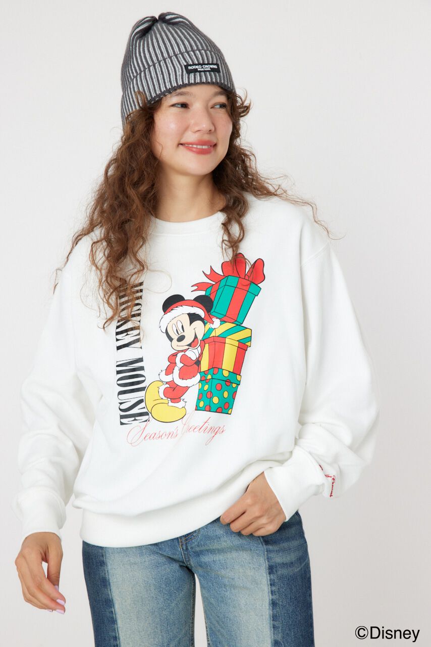 RODEO CROWNS「(MICKEY)Xmasスウェットトップス」|パーカー|O/WHT1
