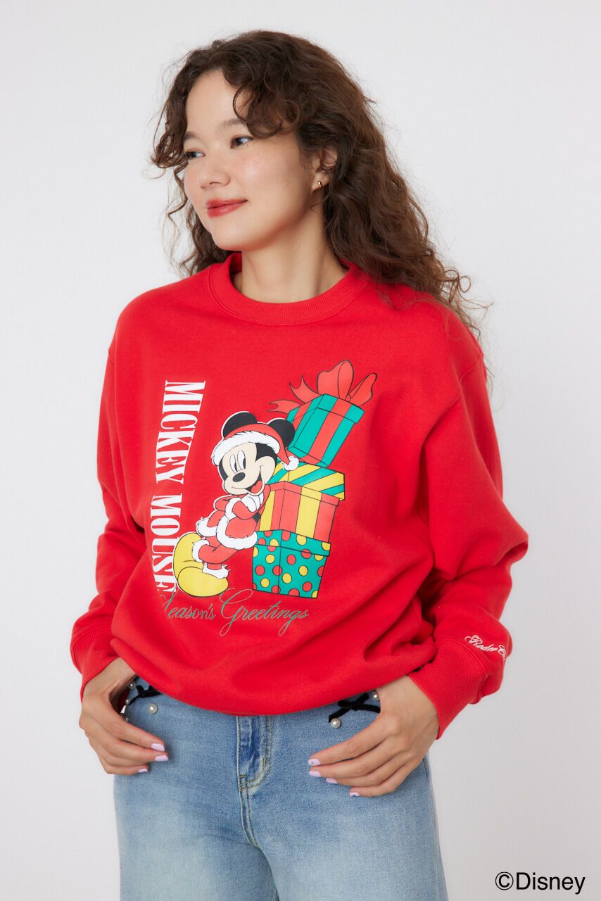 RODEO CROWNS「(MICKEY)Xmasスウェットトップス」|パーカー|RED