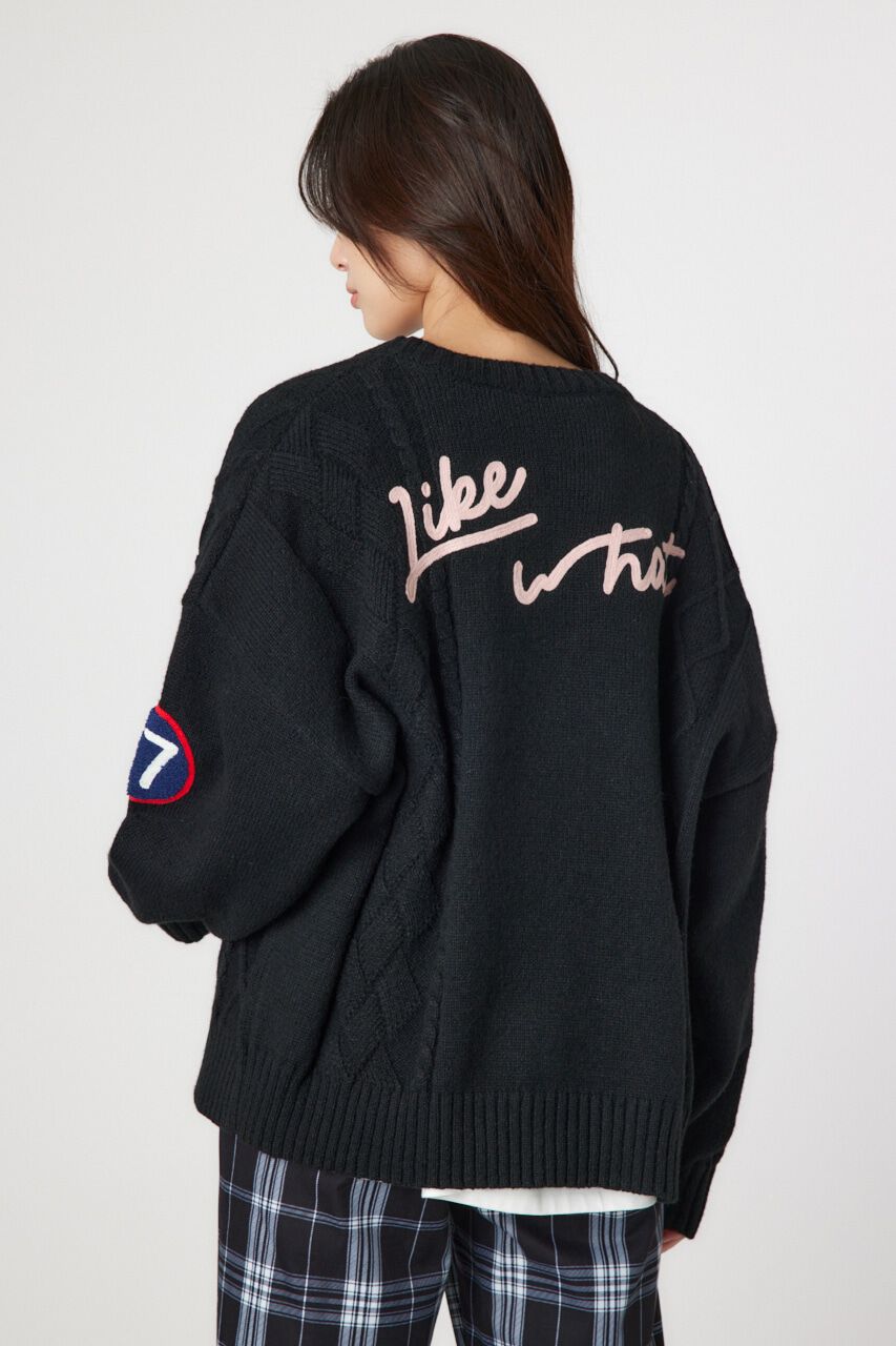 RODEO CROWNS「EMB MOTIFSケーブルカーディガン」|カーディガン|