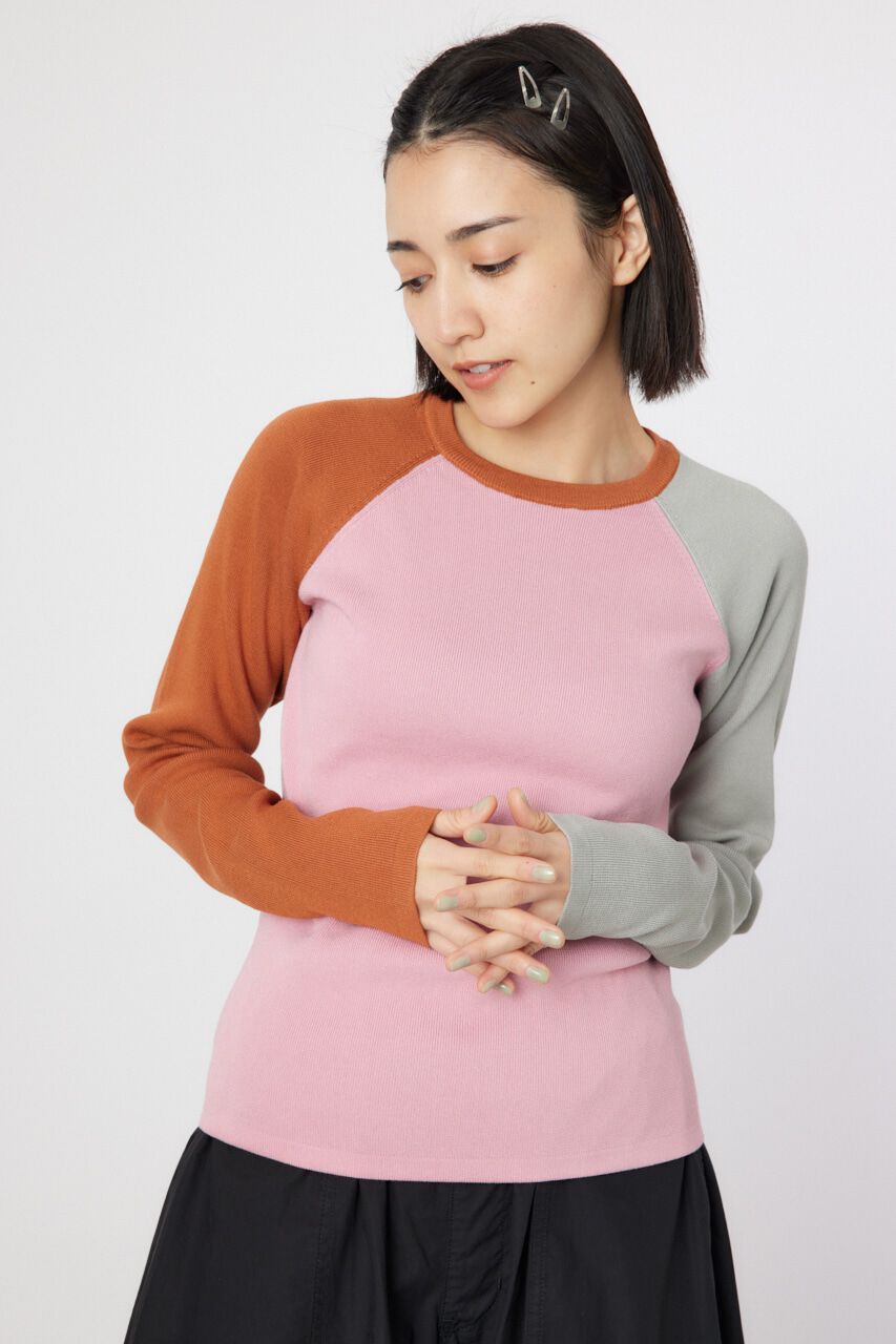 RODEO CROWNS「クレイジーラグランニットトップス」|ニット・セーター|柄PNK5