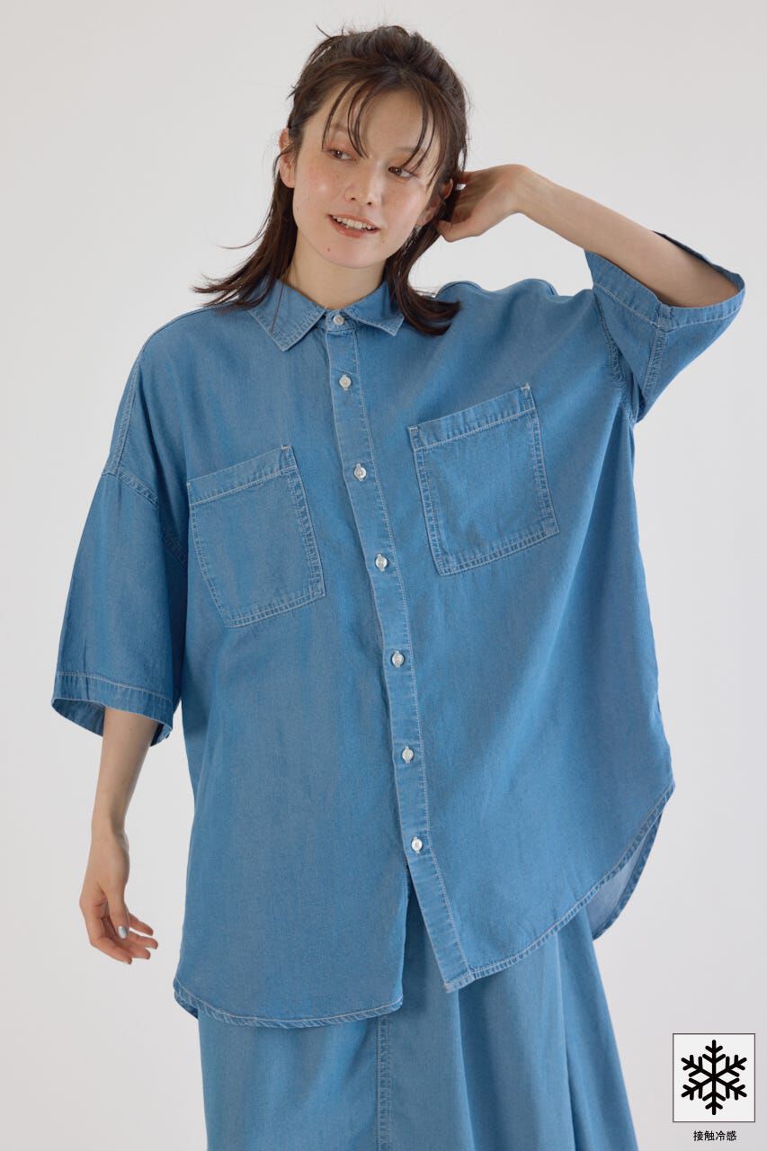 RODEO CROWNS「クールデニムビッグシャツ」|シャツ・ブラウス|BLU