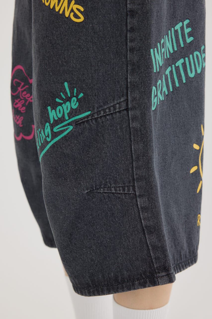 RODEO CROWNS「ラクガキバミューダデニムパンツ」|デニム|