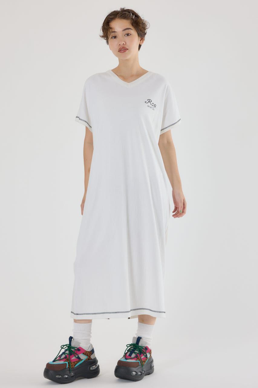 RODEO CROWNS「配色ステッチニットコンビワンピース」|ワンピース|