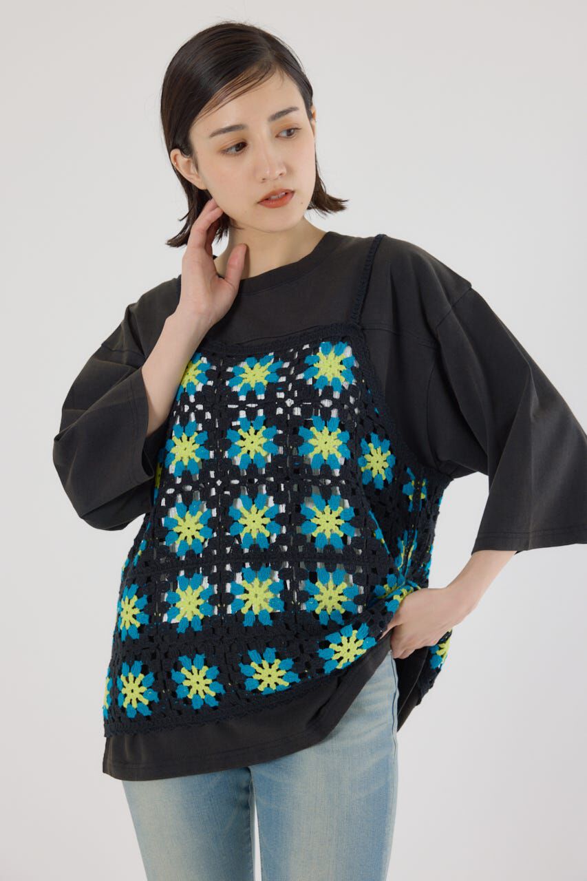 RODEO CROWNS「FLOWERクロシェキャミソール」|キャミソール|