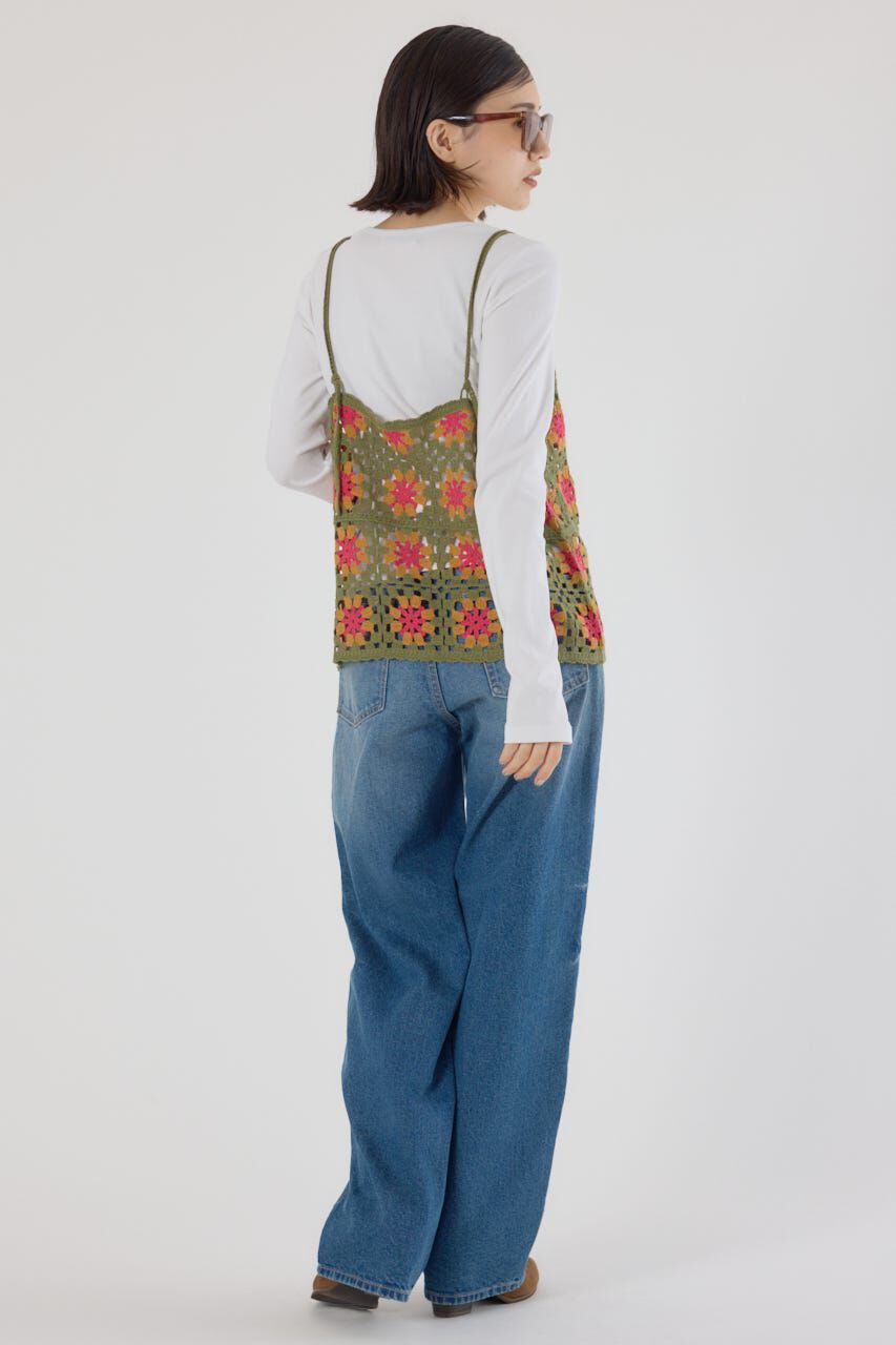 RODEO CROWNS「FLOWERクロシェキャミソール」|キャミソール|