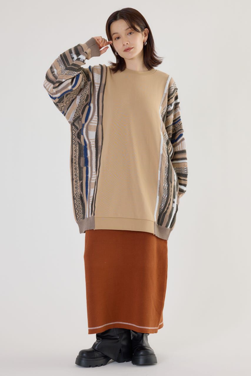 RODEO CROWNS「3D マルチカラーニットドッキングチュニック」|ニット・セーター|