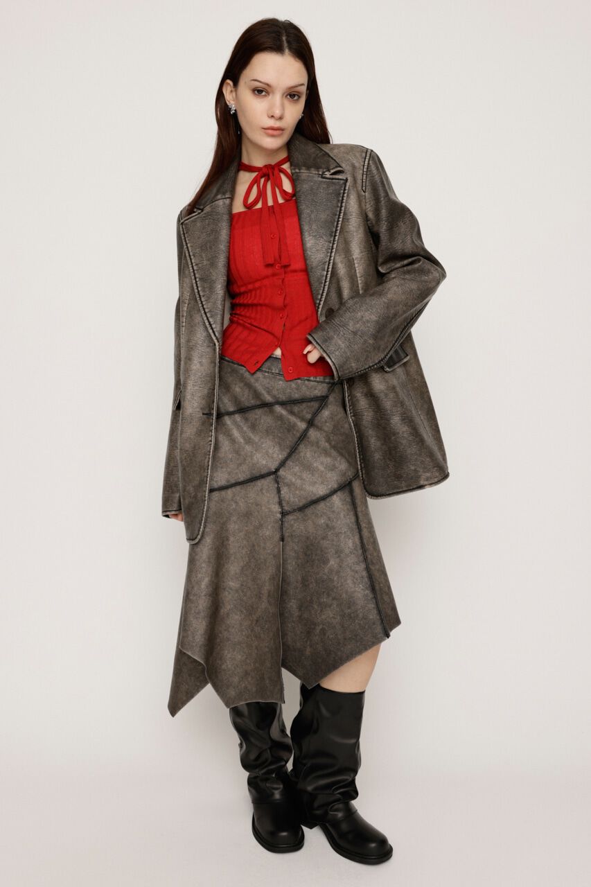 SLY「RANDOM HEM F／LEATHER ミディアムスカート」|スカート|