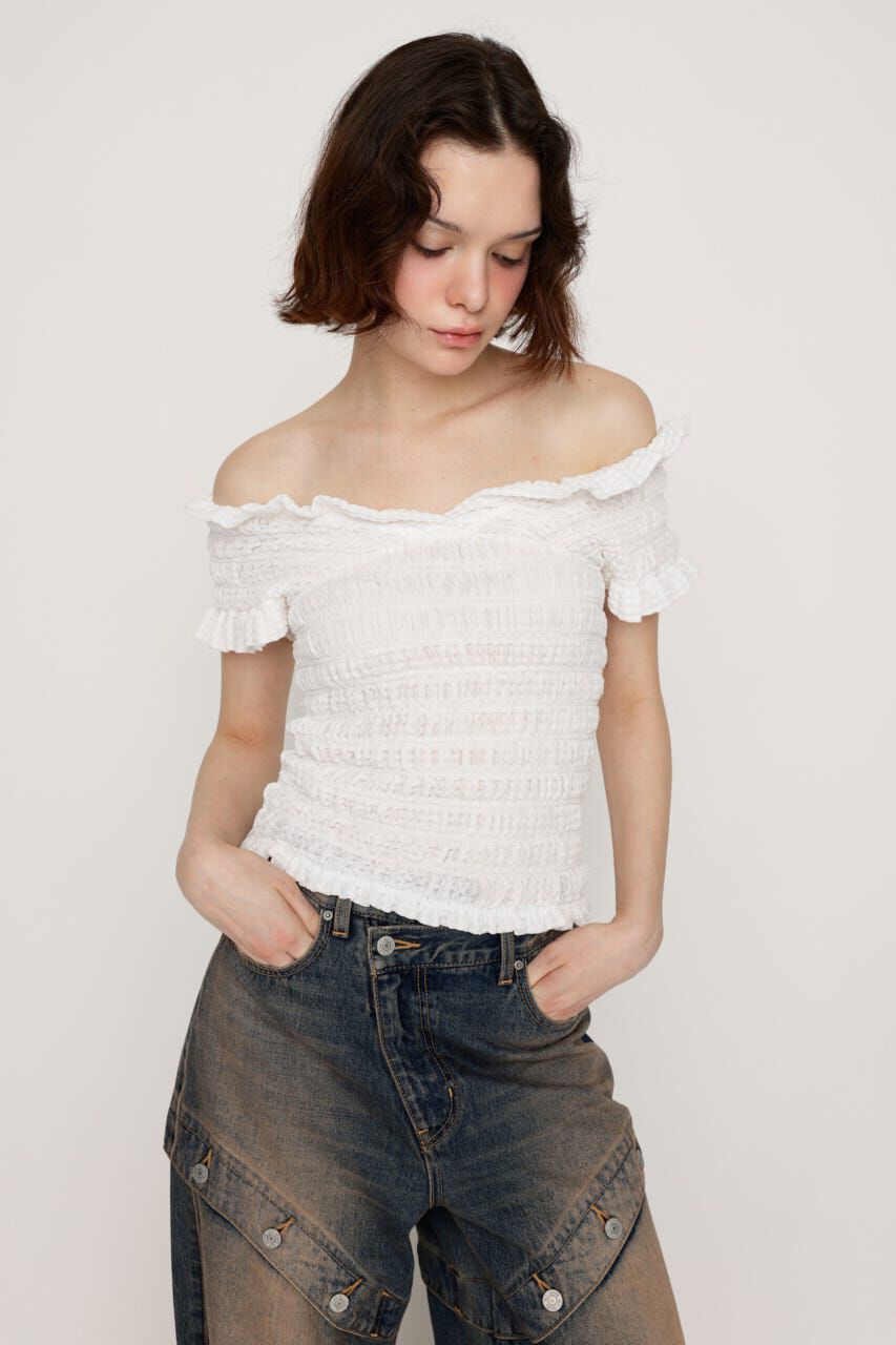 SLY「SHEER SHIRRING BUSTIER トップス」|その他|