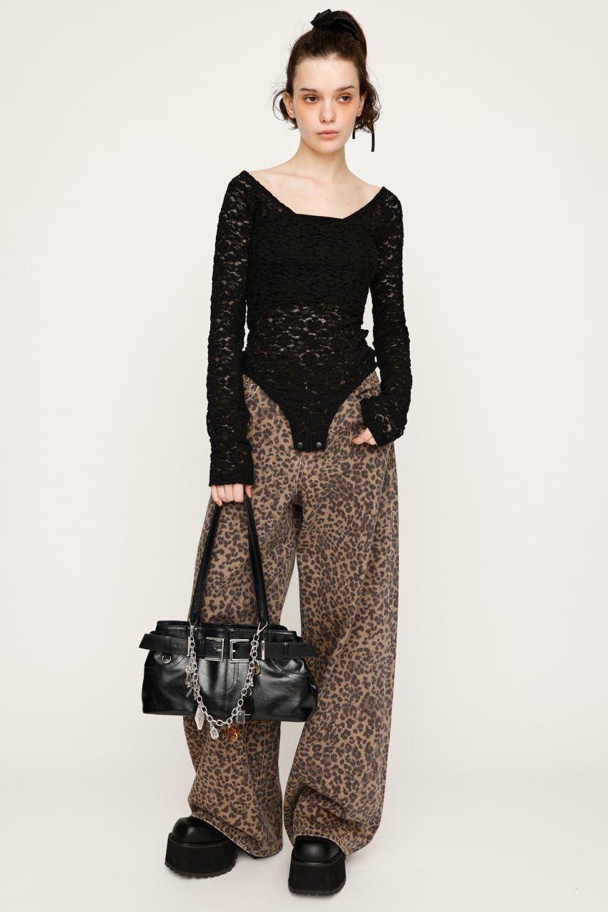 SLY「LEOPARD WIDE LEG PT-D」|デニム|