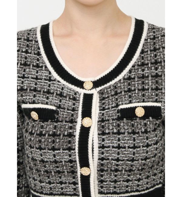 RESEXXY「ツイードニットバイカラートップス【セットアップ着用可能】」|ニット・セーター|