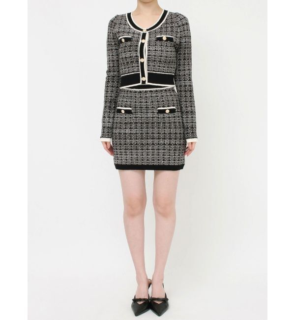 RESEXXY「ツイードニットバイカラートップス【セットアップ着用可能】」|ニット・セーター|