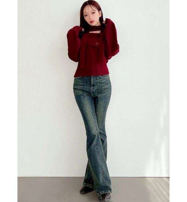 RESEXXY「スタイルメイクフレアデニムパンツ」|デニム|