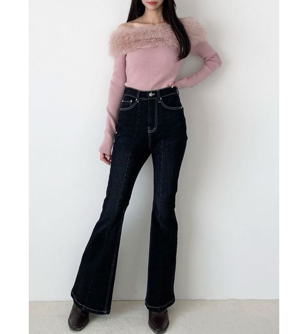 RESEXXY「スタイルメイクフレアデニムパンツ」|デニム|