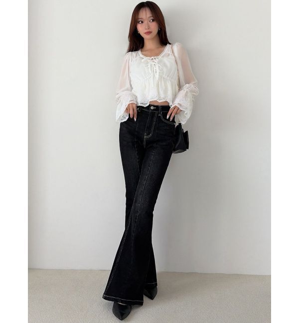 RESEXXY「スタイルメイクフレアデニムパンツ」|デニム|