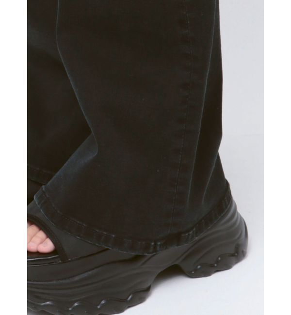 EMODA「ハングリボンフレアハイウエストパギンス」|デニム|