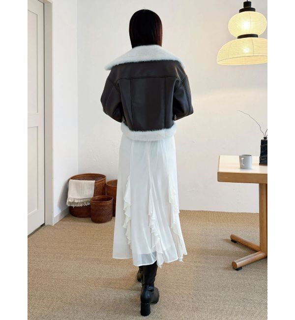 MERCURYDUO「チュールラッフルヘムワンピース」|ワンピース|