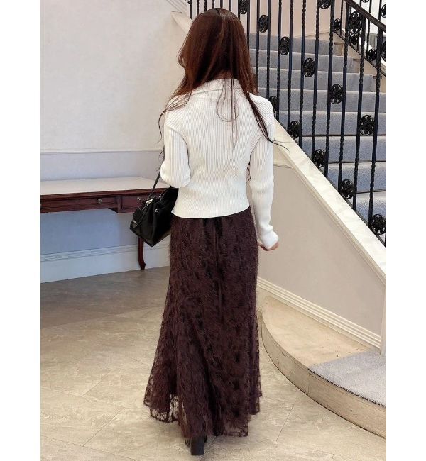 MERCURYDUO「シャギーエンブロイダリースカート」|スカート|