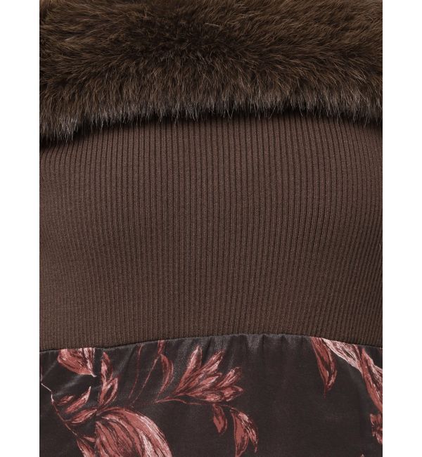 MERCURYDUO「花柄オフショルニットドッキングワンピース」|ワンピース|