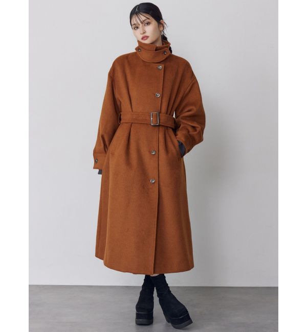 MURUA「スタンドネックダブルカラーコート」|ステンカラーコート|