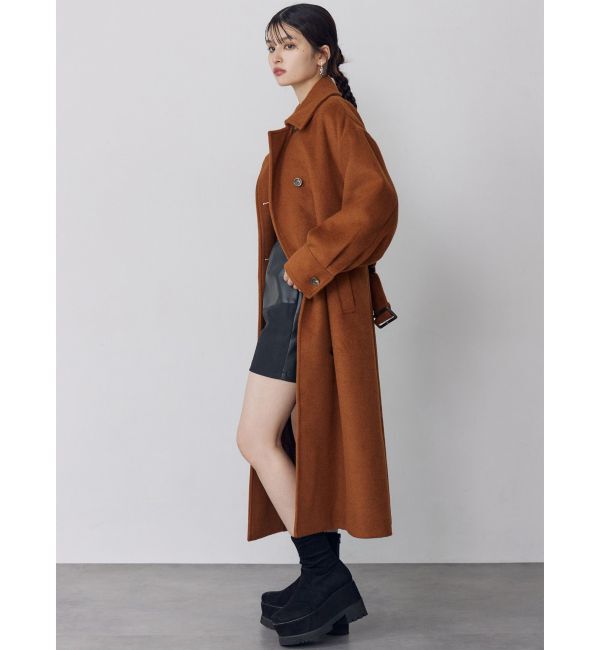 MURUA「スタンドネックダブルカラーコート」|ステンカラーコート|