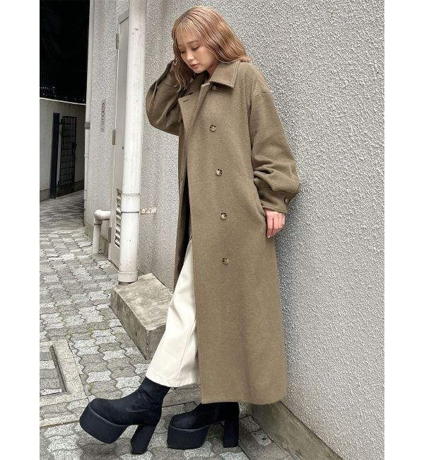 MURUA「スタンドネックダブルカラーコート」|ステンカラーコート|