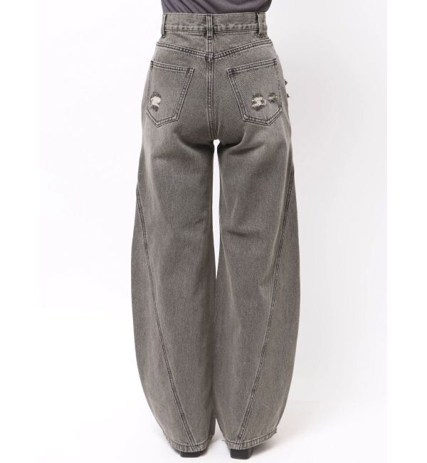 MURUA「バレルレッグクラッシュデニム」|デニム|