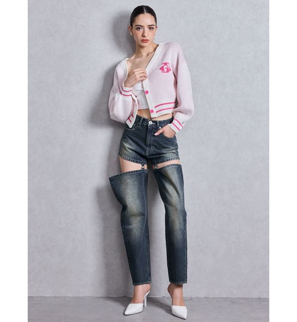 GYDA「ハイウエスト2WAY Symmetry GYDA INNER CONNECTデニムパンツ」|デニム|