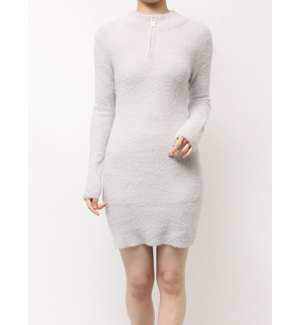 GYDA「ZIPミニシャギーニットワンピース」|ワンピース|グレー