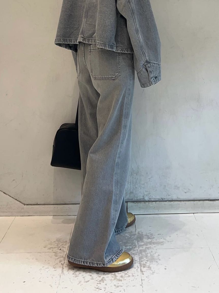 Mila Owen「パッチポケットデザインバギーデニムパンツ」|デニム|