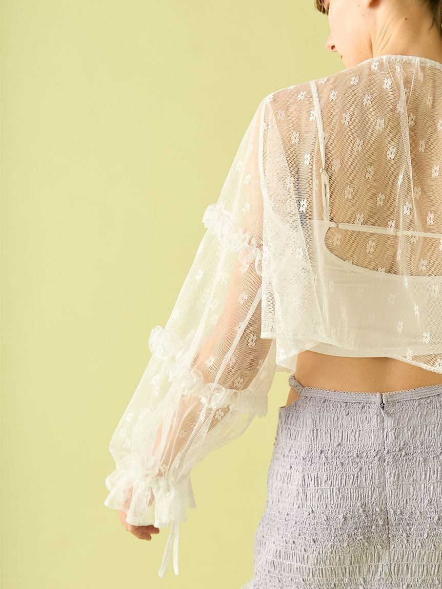 FURFUR「チュールフリルボレロ」|カーディガン|
